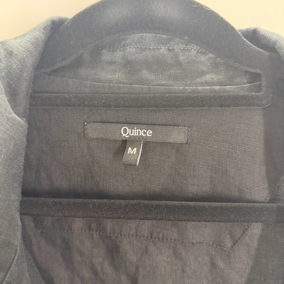 Quince 100% European Linen Black Button Front Dress - Picture 4 of 10